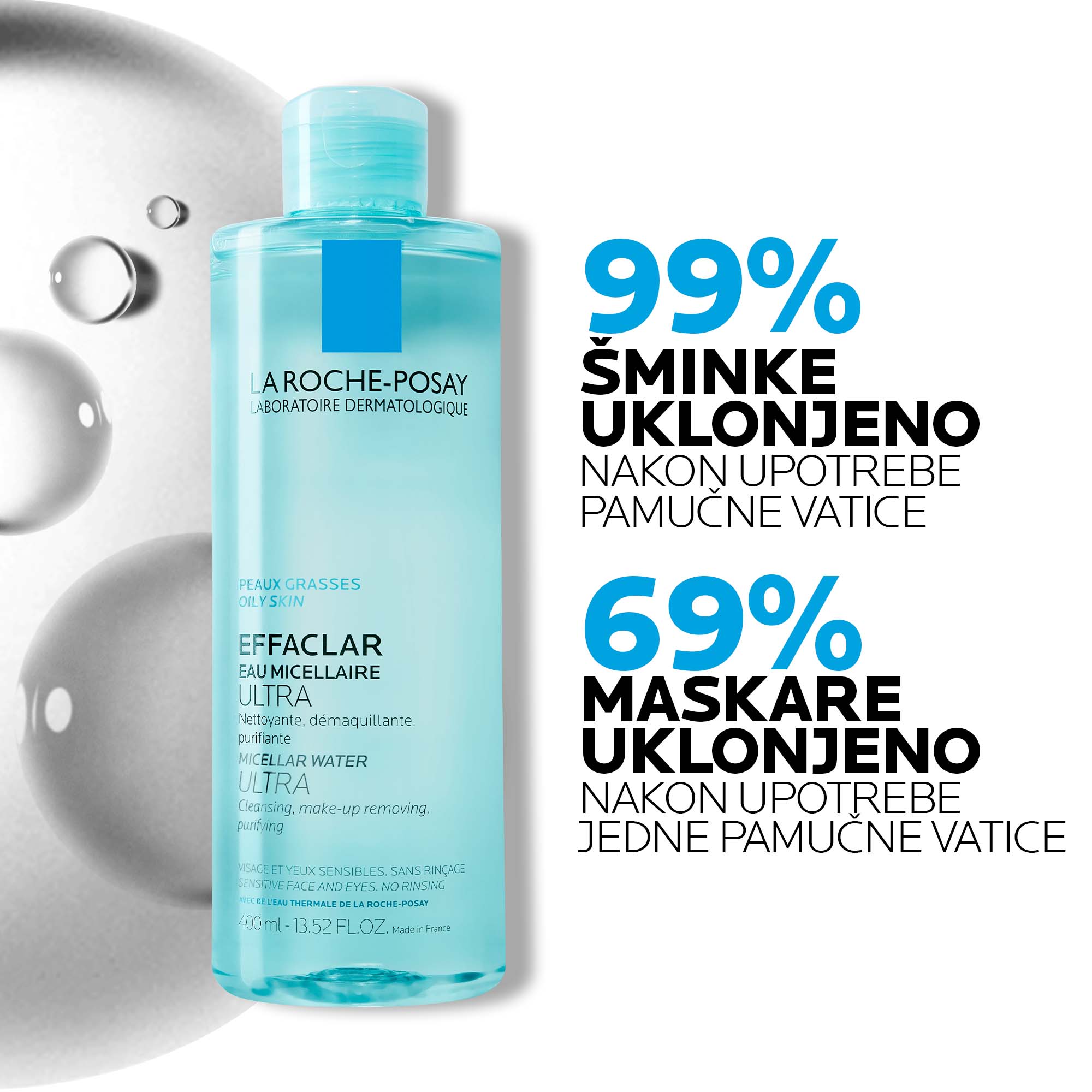 La Roche-Posay EFFACLAR micelarna voda za uklanjanje šminke i čišćenje kože
