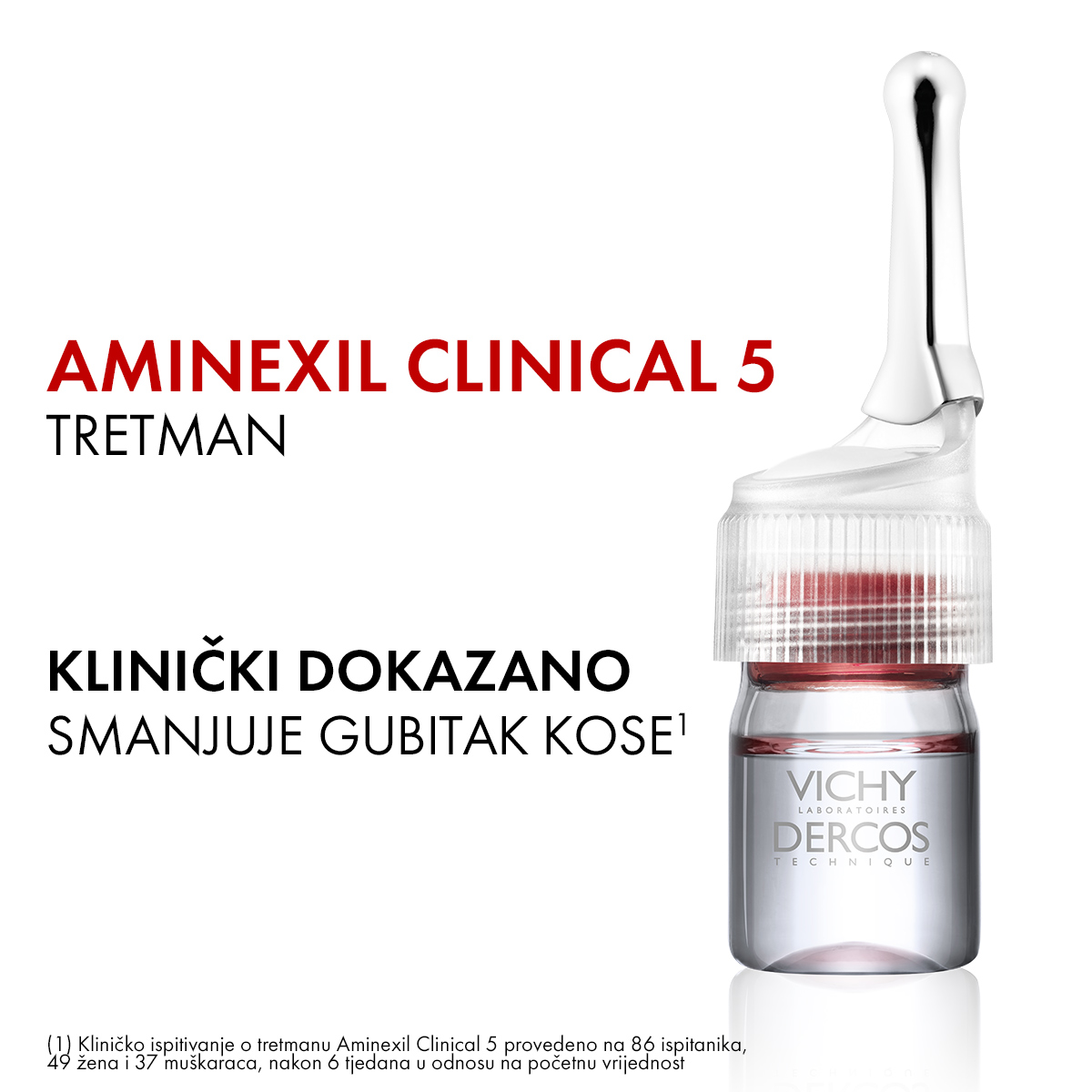 VICHY DERCOS AMINEXIL CLINICAL 5 Ampule protiv ispadanja kose za žene - Slika 2