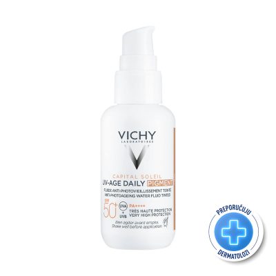 VICHY CAPITAL SOLEIL UV-Age daily tonirani vodeni fluid protiv znakova fotostarenja SPF50+, 40ml
