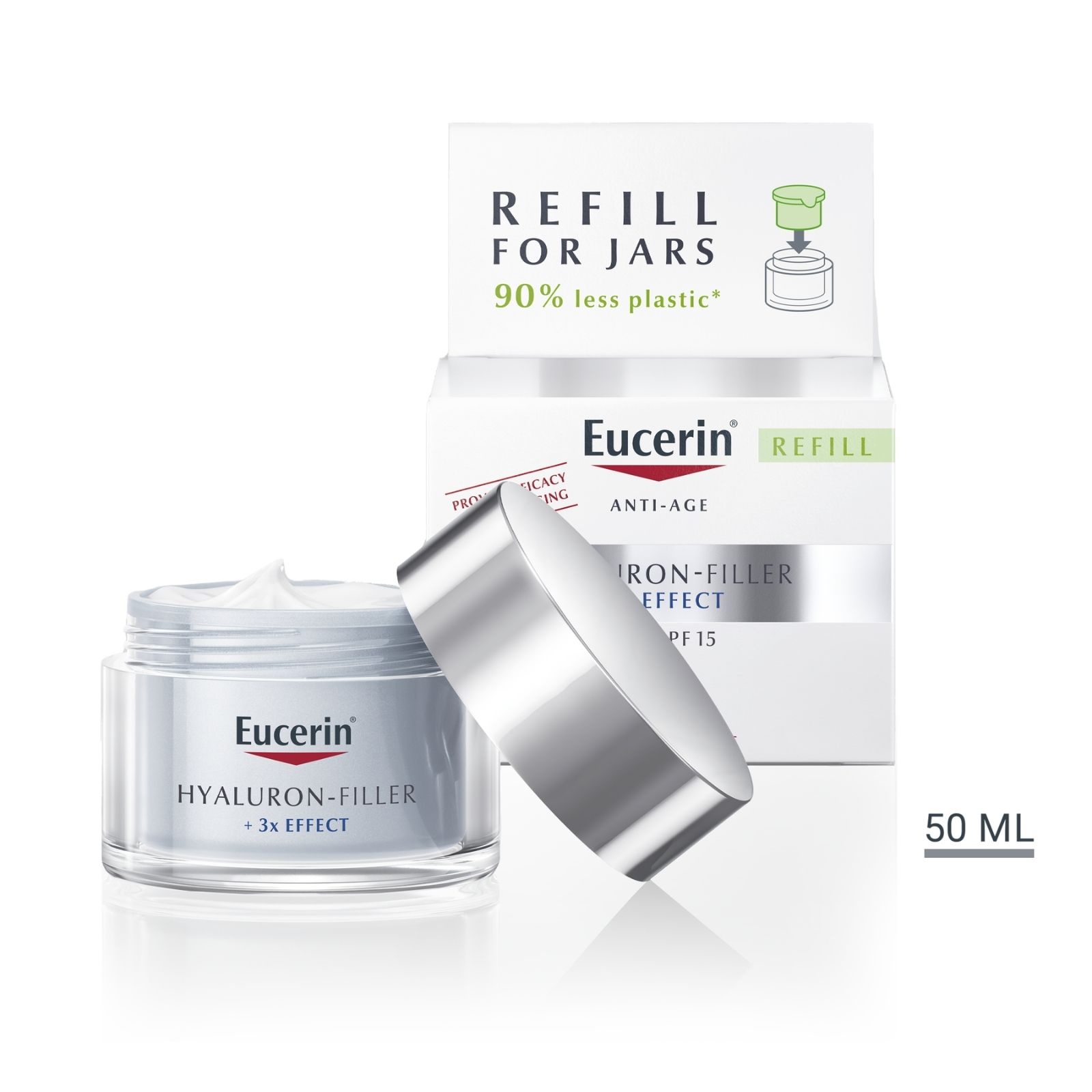 Eucerin Hyaluron-Filler Refill dnevna krema za suhu kožu s SPF 15 i UVA zaštitom