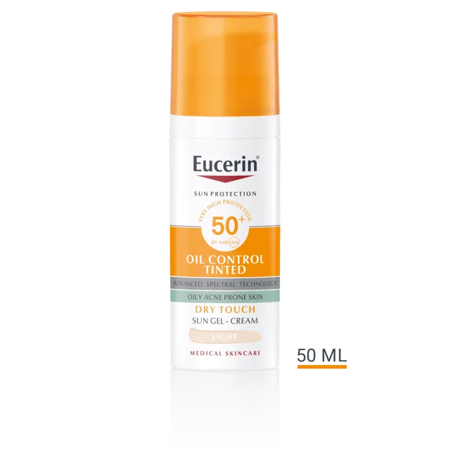 Eucerin Oil Control tinted gel-krema za zaštitu kože lica od sunca SPF 50+