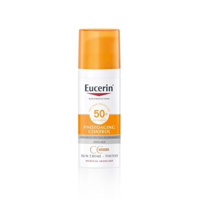 Eucerin Photoaging Control tinted gel-krema za zaštitu kože lica od sunca SPF 50+, srednje tamna nijansa